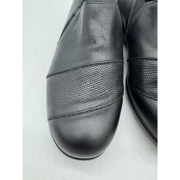 SAS Womens Nora Slip On Loafers Size 9W Black Wedge Leather Comfort Casual - Picture 5 of 15